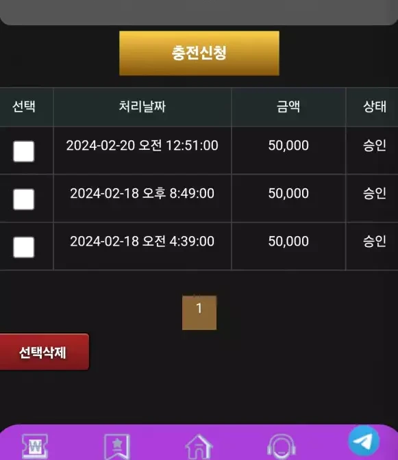 토토캔 먹튀사이트에 15만원을 충전을한 증거자료